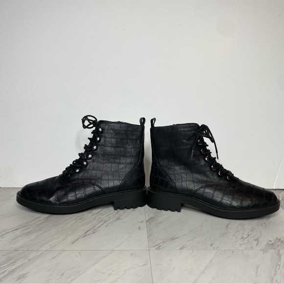 New! Paolo Trinity Black Crocodile Lace Up Bootie 8 1/2 M - Picture 7 of 14